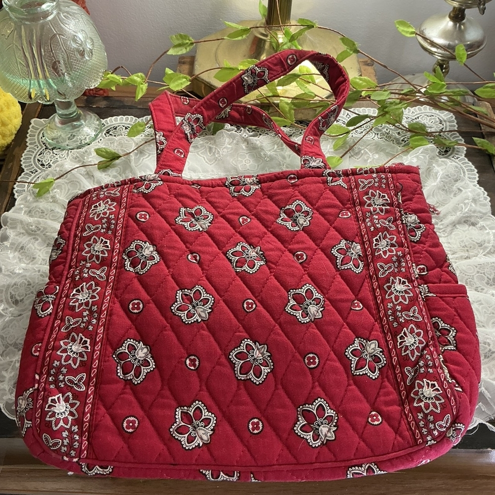 Vera Bradley Red Bandana Quilted Tote